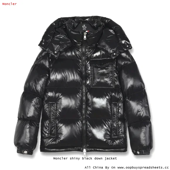 Moncler shiny black down jacket