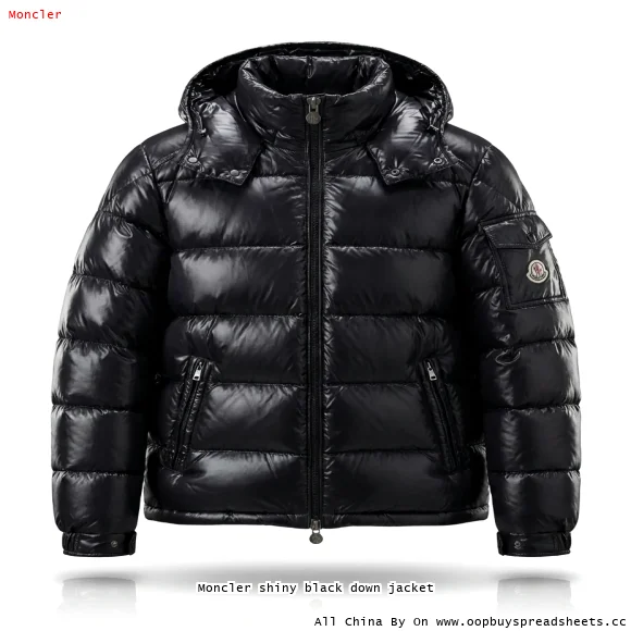 Moncler shiny black down jacket