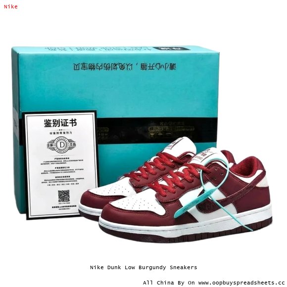 Nike Dunk Low Burgundy Sneakers