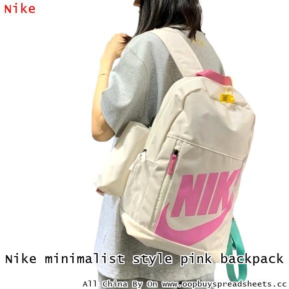 Nike minimalist style pink backpack