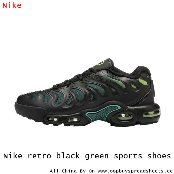 Nike retro black-green sports shoes