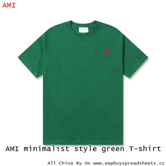 AMI minimalist style green T-shirt