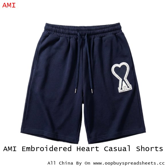 AMI Embroidered Heart Casual Shorts