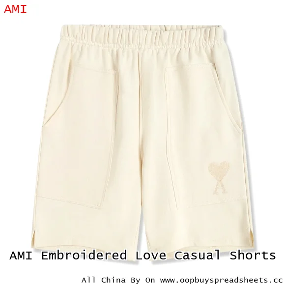 AMI Embroidered Love Casual Shorts