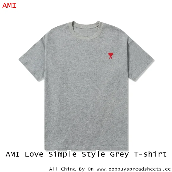 AMI Love Simple Style Grey T-shirt