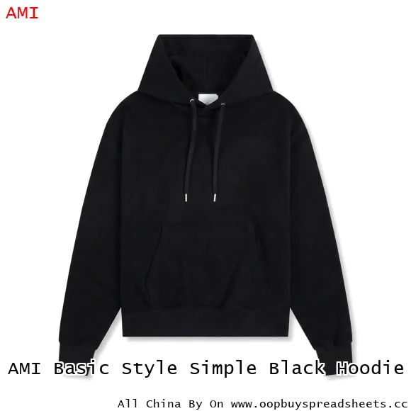 AMI Basic Style Simple Black Hoodie