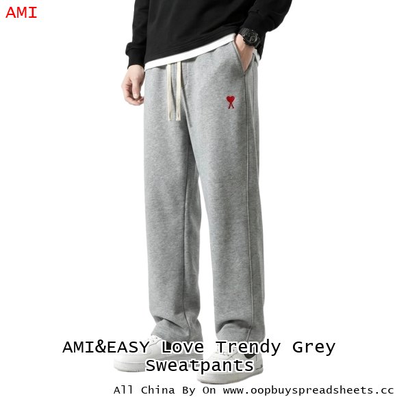 AMI&EASY Love Trendy Grey Sweatpants