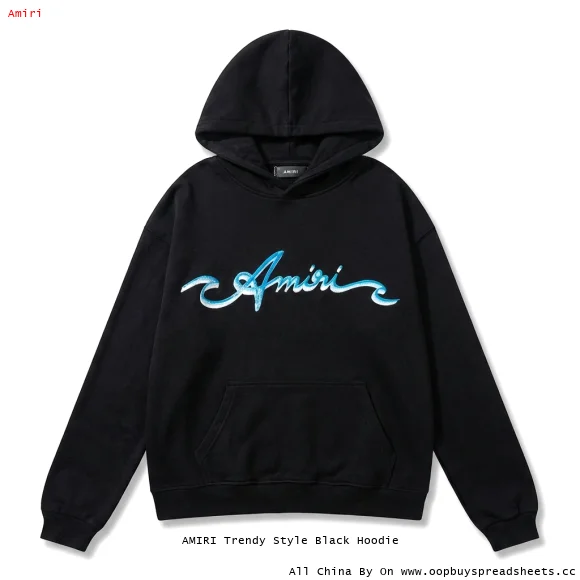 AMIRI Trendy Style Black Hoodie