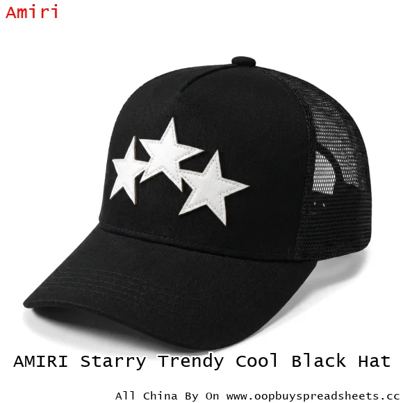 AMIRI Starry Trendy Cool Black Hat