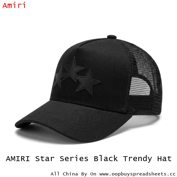 AMIRI Star Series Black Trendy Hat