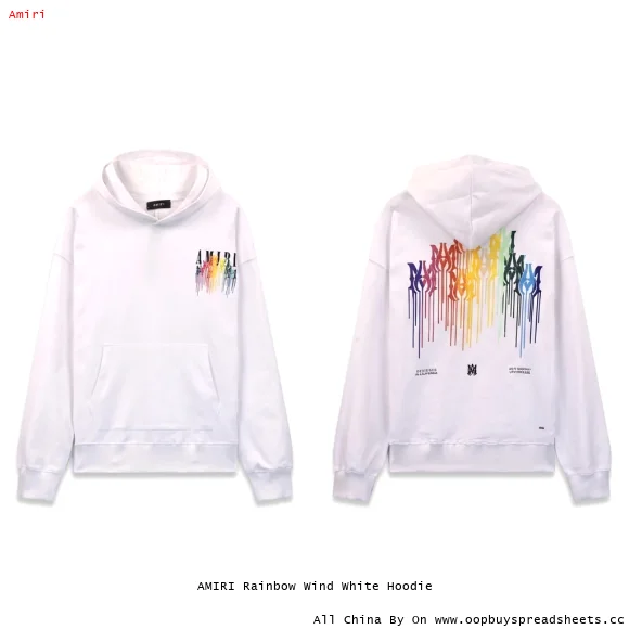 AMIRI Rainbow Wind White Hoodie