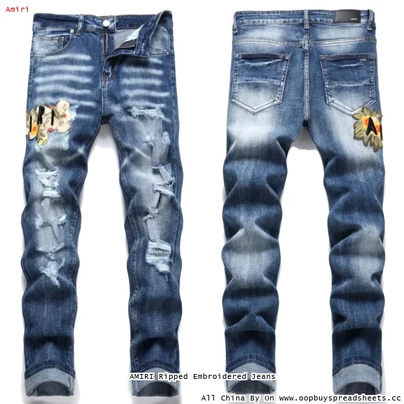 AMIRI Ripped Embroidered Jeans