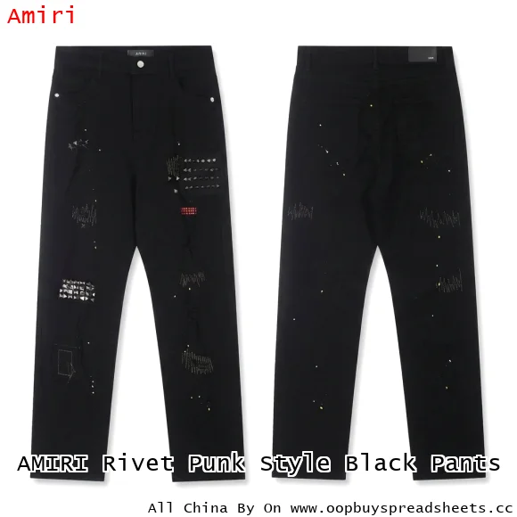 AMIRI Rivet Punk Style Black Pants