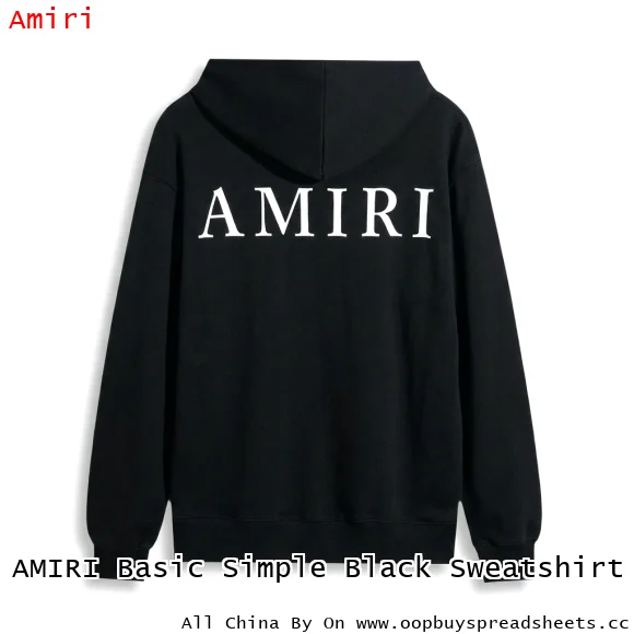 AMIRI Basic Simple Black Sweatshirt