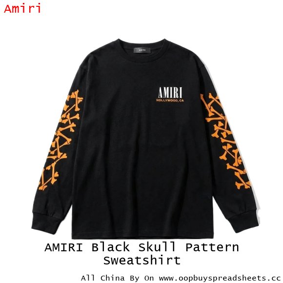 AMIRI Black Skull Pattern Sweatshirt