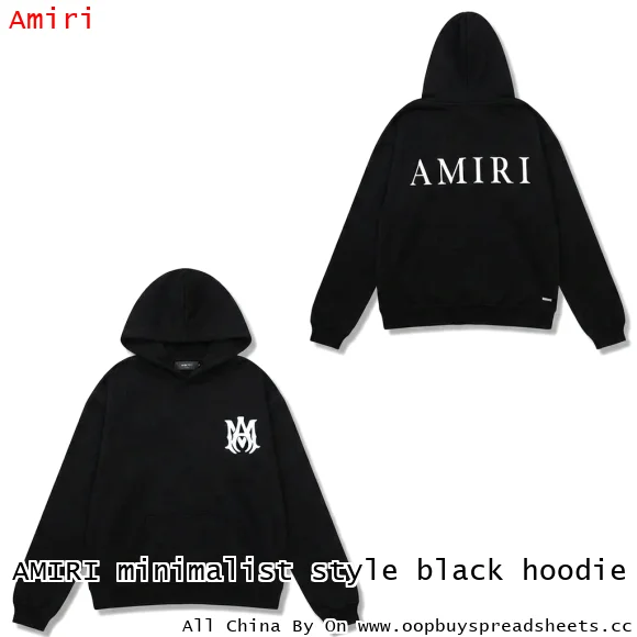 AMIRI minimalist style black hoodie