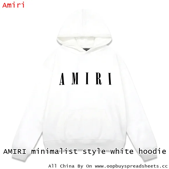 AMIRI minimalist style white hoodie