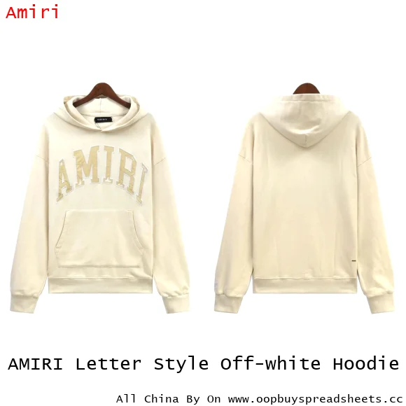 AMIRI Letter Style Off-white Hoodie