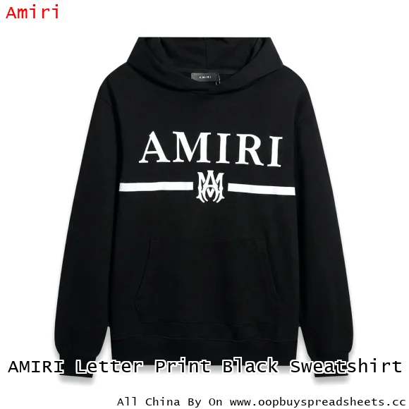 AMIRI Letter Print Black Sweatshirt