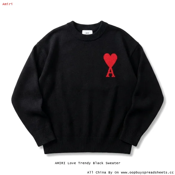AMIRI Love Trendy Black Sweater