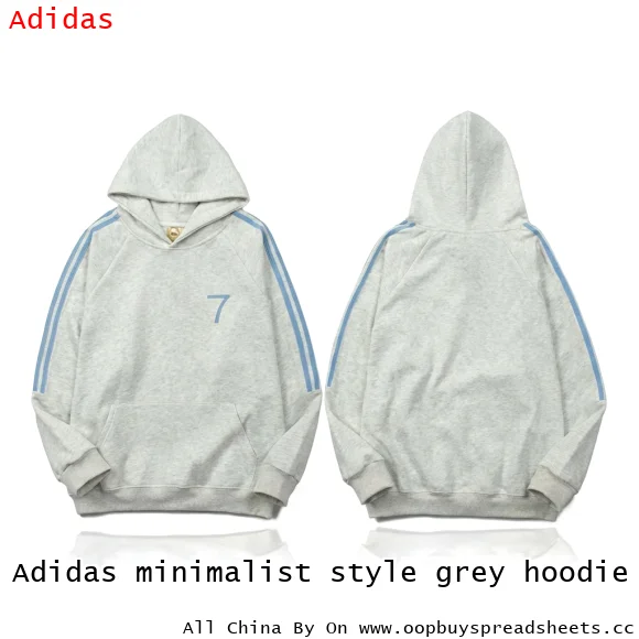 Adidas minimalist style grey hoodie
