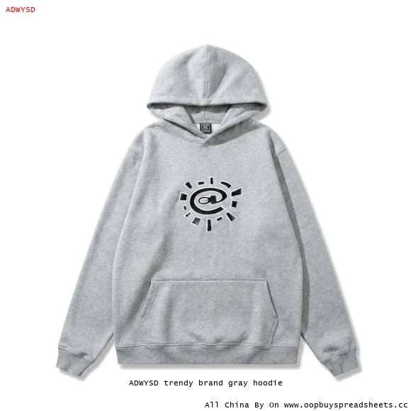ADWYSD trendy brand gray hoodie