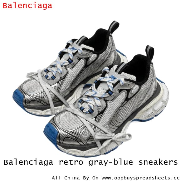Balenciaga retro gray-blue sneakers