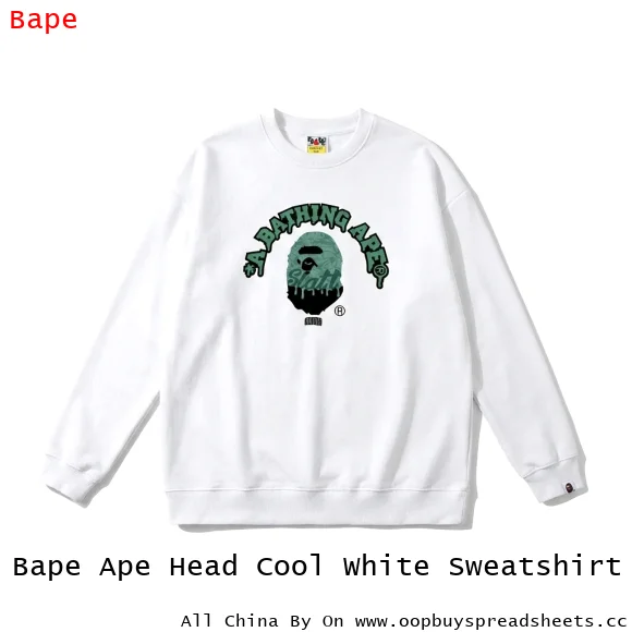 Bape Ape Head Cool White Sweatshirt