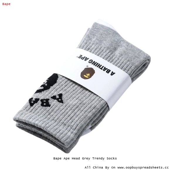 Bape Ape Head Grey Trendy Socks
