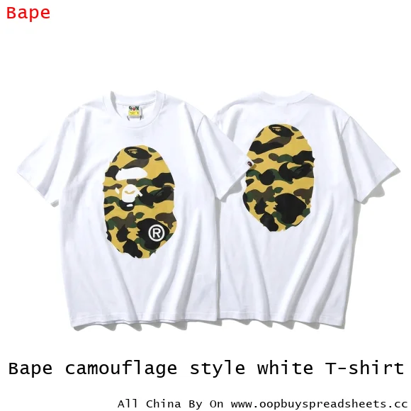 Bape camouflage style white T-shirt