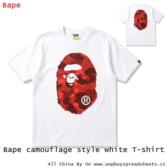 Bape camouflage style white T-shirt