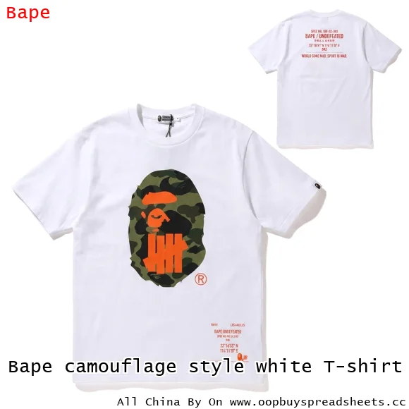 Bape camouflage style white T-shirt