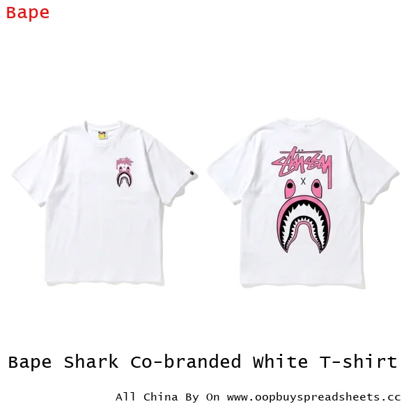 Bape Shark Co-branded White T-shirt