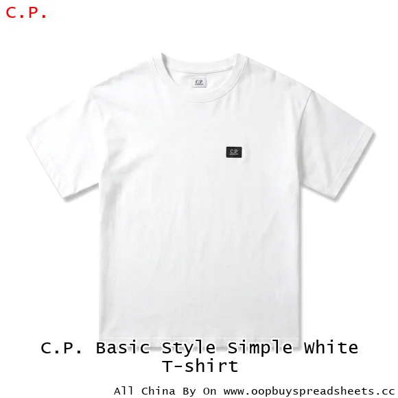 C.P. Basic Style Simple White T-shirt