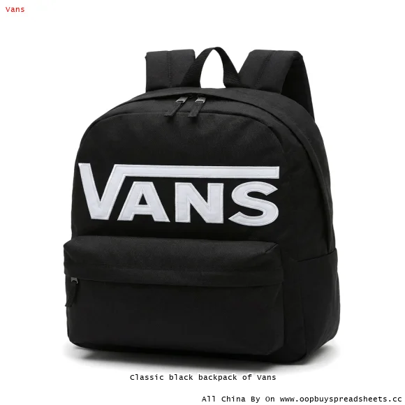 Classic black backpack of Vans