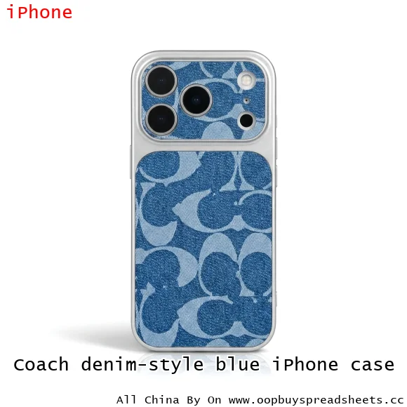 Coach denim-style blue iPhone case