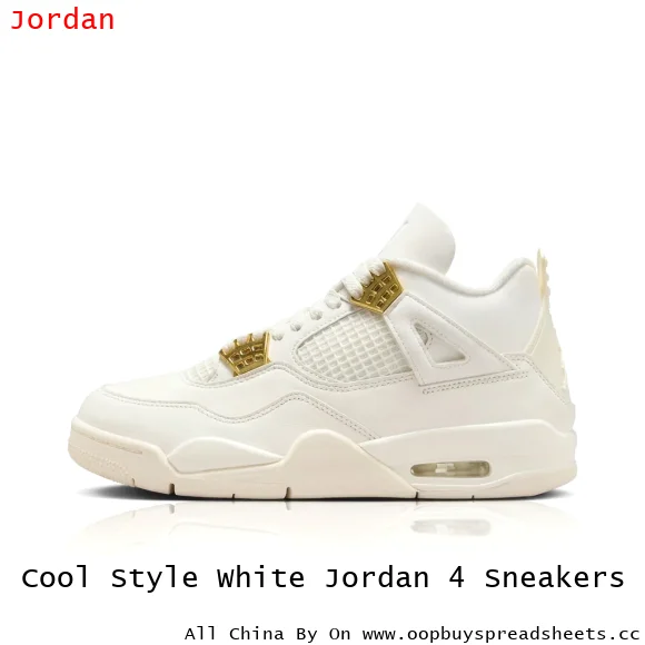 Cool Style White Jordan 4 Sneakers