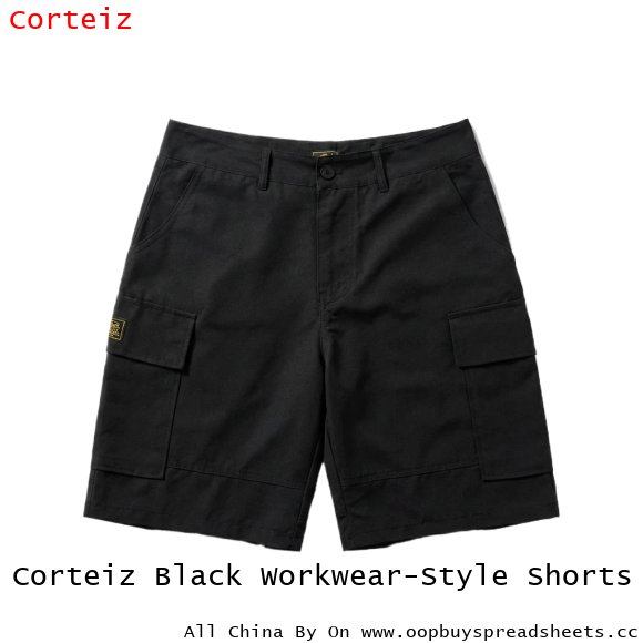 Corteiz Black Workwear-Style Shorts