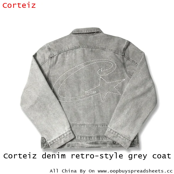 Corteiz denim retro-style grey coat