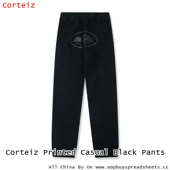 Corteiz Printed Casual Black Pants