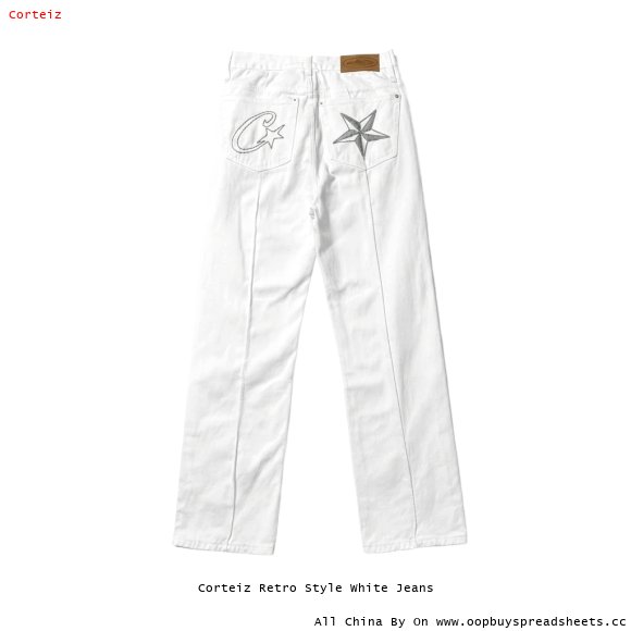 Corteiz Retro Style White Jeans