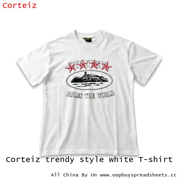 Corteiz trendy style white T-shirt