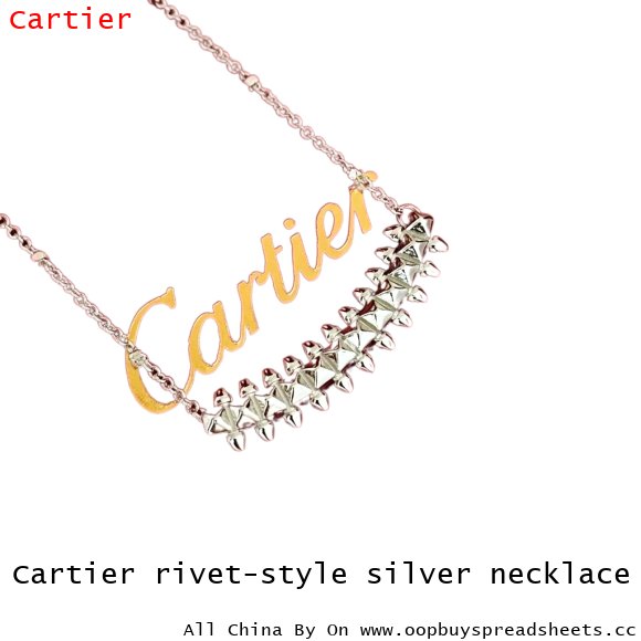 Cartier rivet-style silver necklace