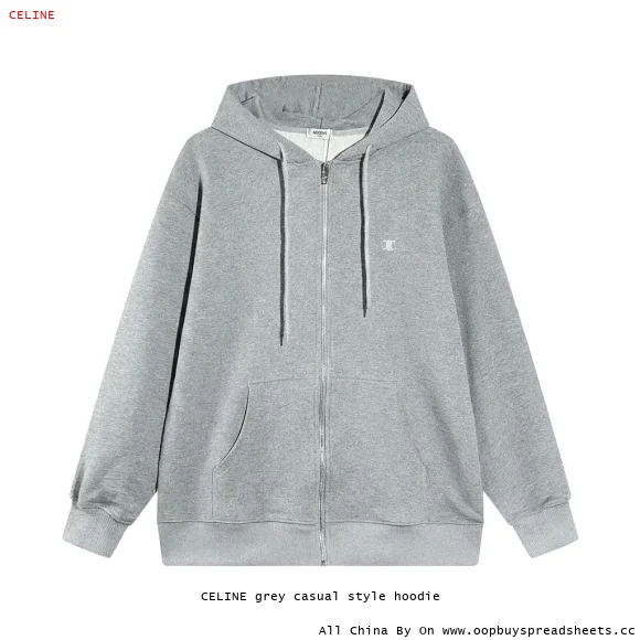 CELINE grey casual style hoodie