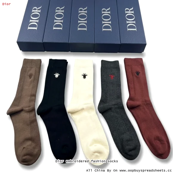 Dior embroidered fashion socks