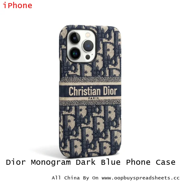 Dior Monogram Dark Blue Phone Case