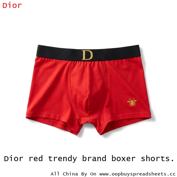 Dior red trendy brand boxer shorts.