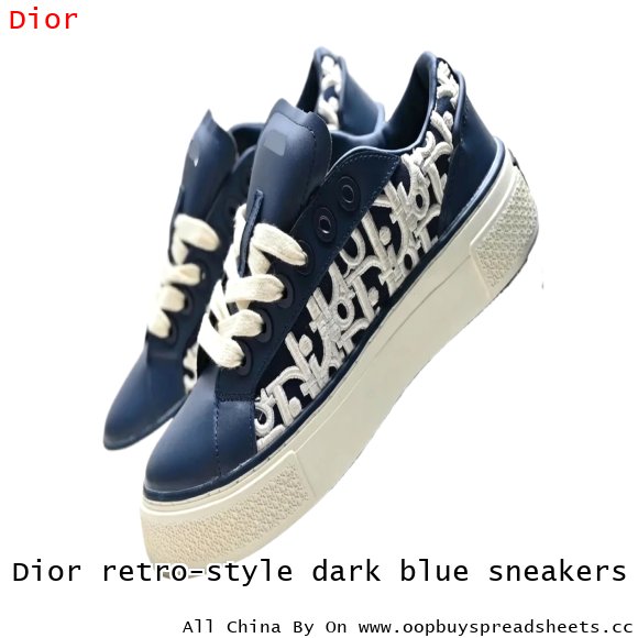 Dior retro-style dark blue sneakers