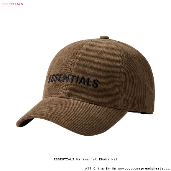 ESSENTIALS Minimalist Khaki Hat