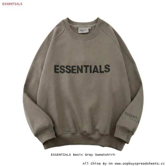 ESSENTIALS Basic Gray Sweatshirt